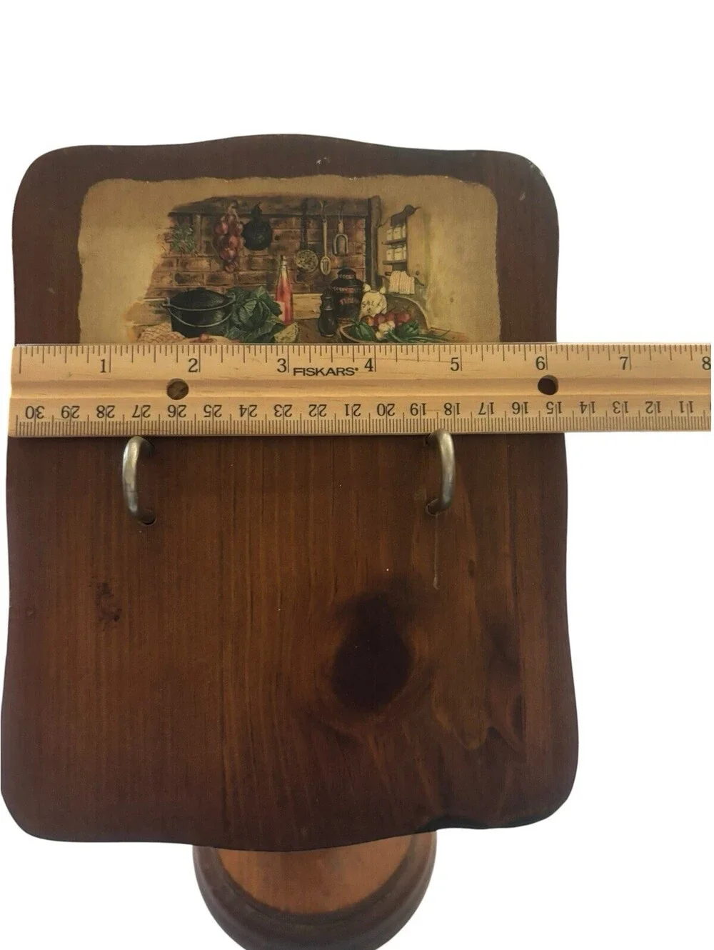 Vintage Wooden Recipe Book Holder Stand With Pages. 1960s.